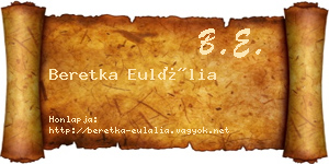 Beretka Eulália névjegykártya